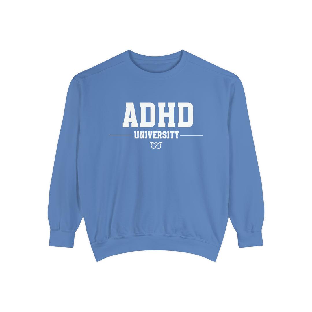 Adult Comfort Colors ADHD University Butterfly Symbol Sweathshirt