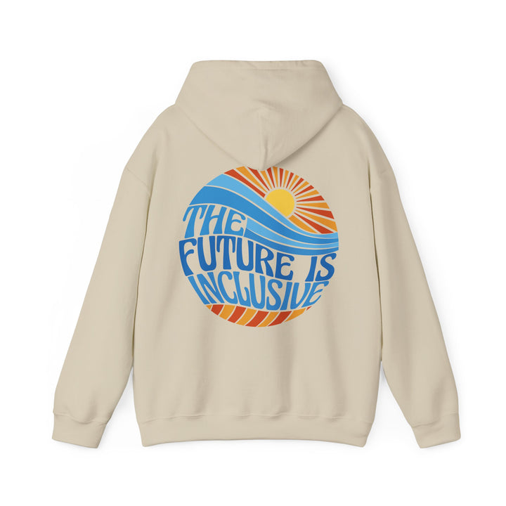 Adult The Future Is Inclusive Groovy Sun Front and Back Hoodie