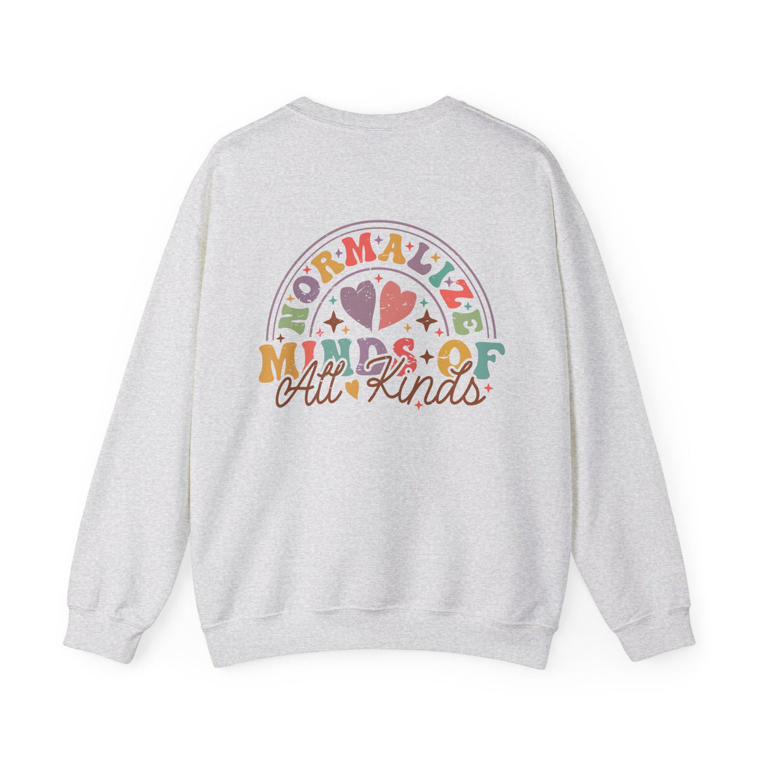 Adult Normalize  Minds of all Kinds Rainbow Front and Back Sweatshirt