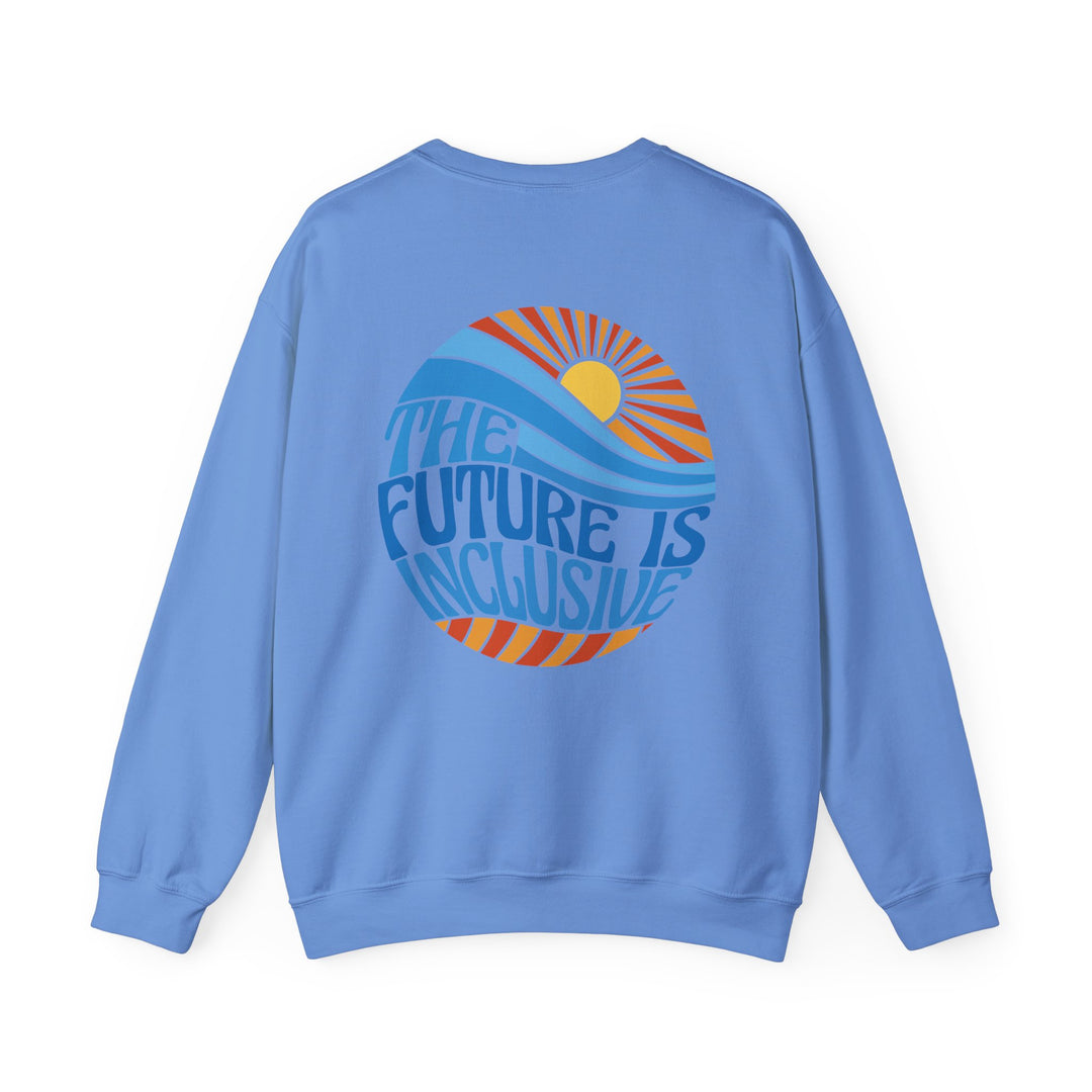 Adult The Future Is Inclusive Groovy Sun Front and Back Sweatshirt