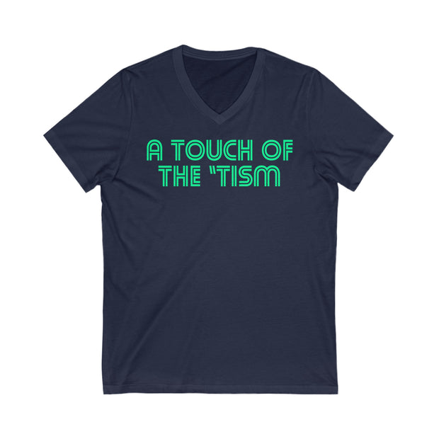 Adult Touch of the Tism Line Letters V-Neck Tee