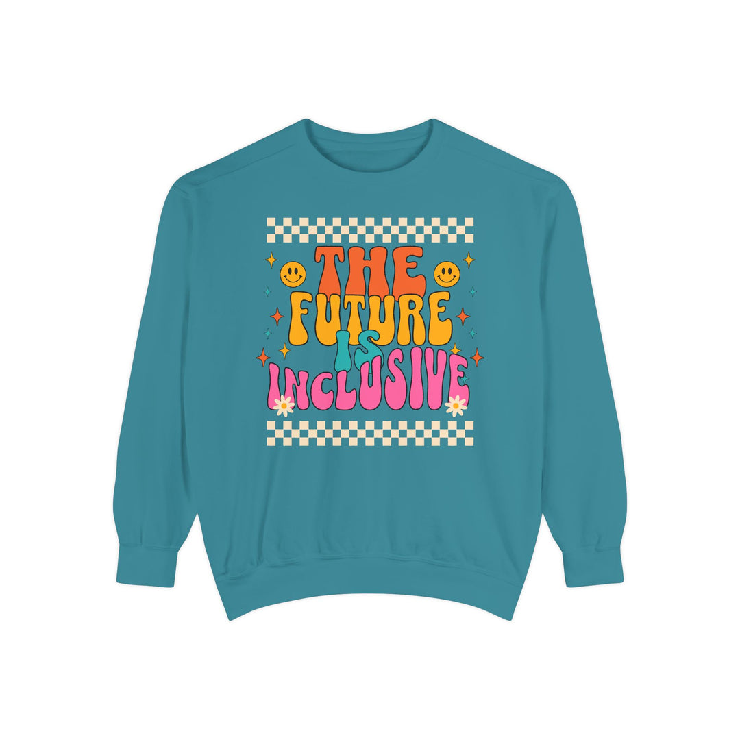 Adult Groovy The Future is Inclusive Comfort Colors Sweatshirt