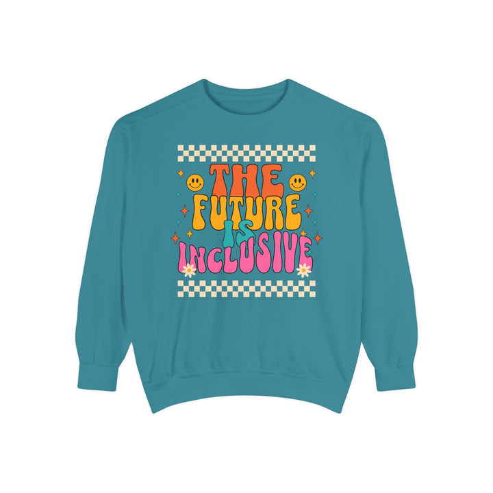 Adult Groovy The Future is Inclusive Comfort Colors Sweatshirt