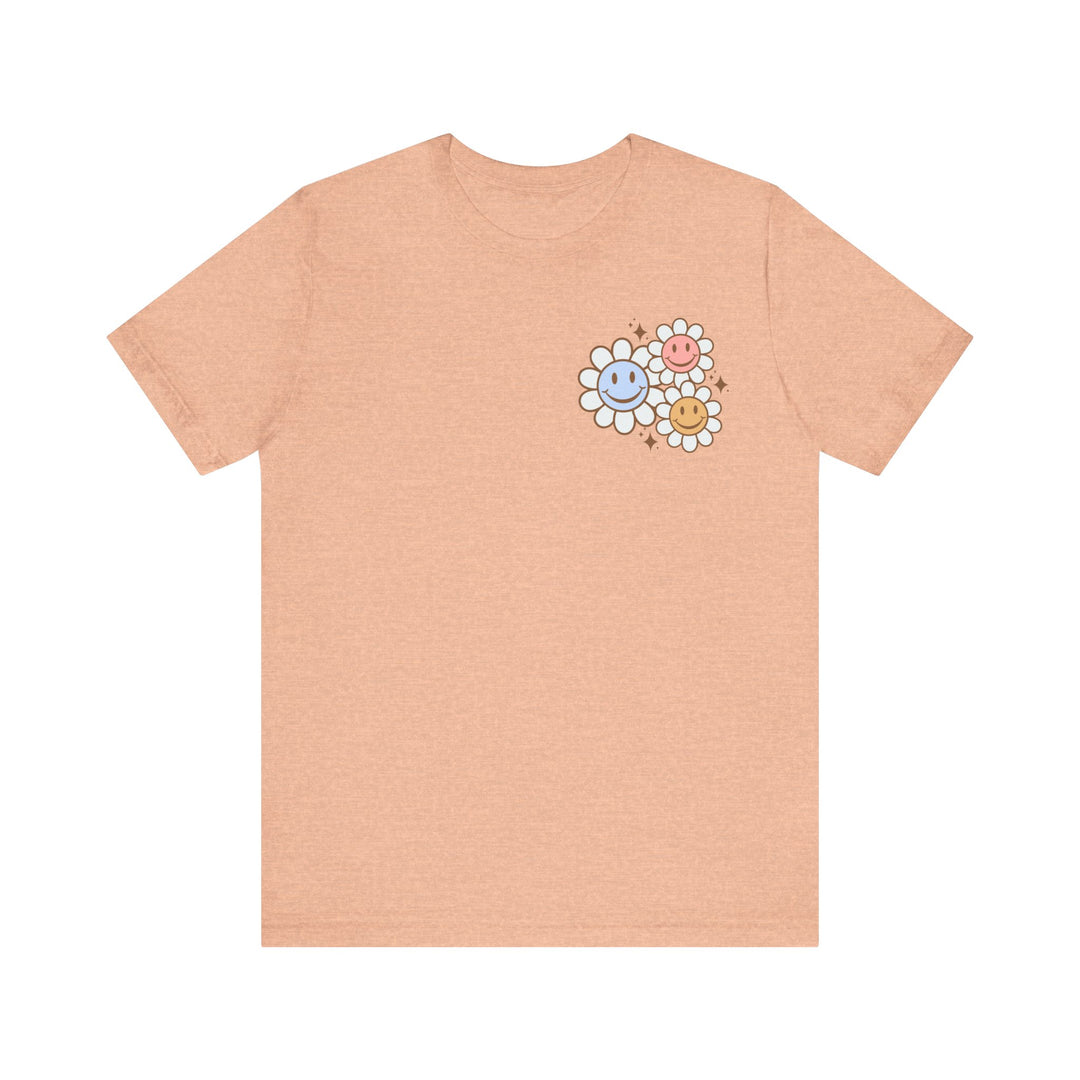 Adult Be Kind to Your Mind Smiling Daisy Front and Back Tee