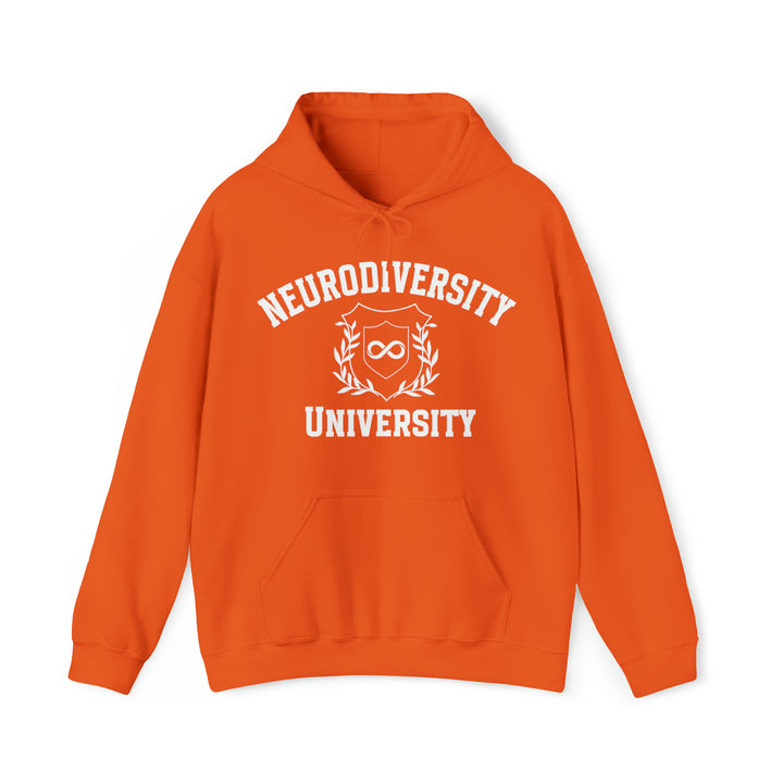 Adult Neurodiversity University Infinity Symbol White Text Hoodie