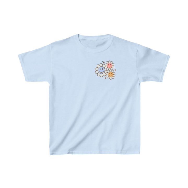 Kids Be Kind to Your Mind Smiling Daisy Front and Back Tee