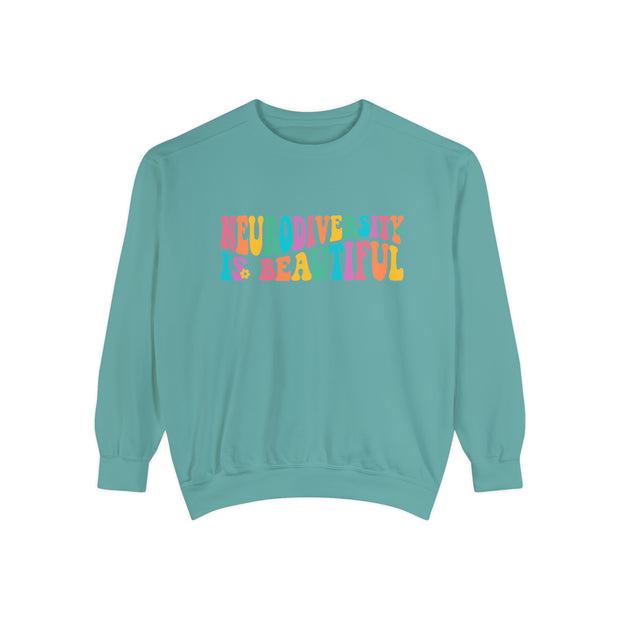 Comfort Colors Neurodiversity is Beautiful Groovy Sweatshirt