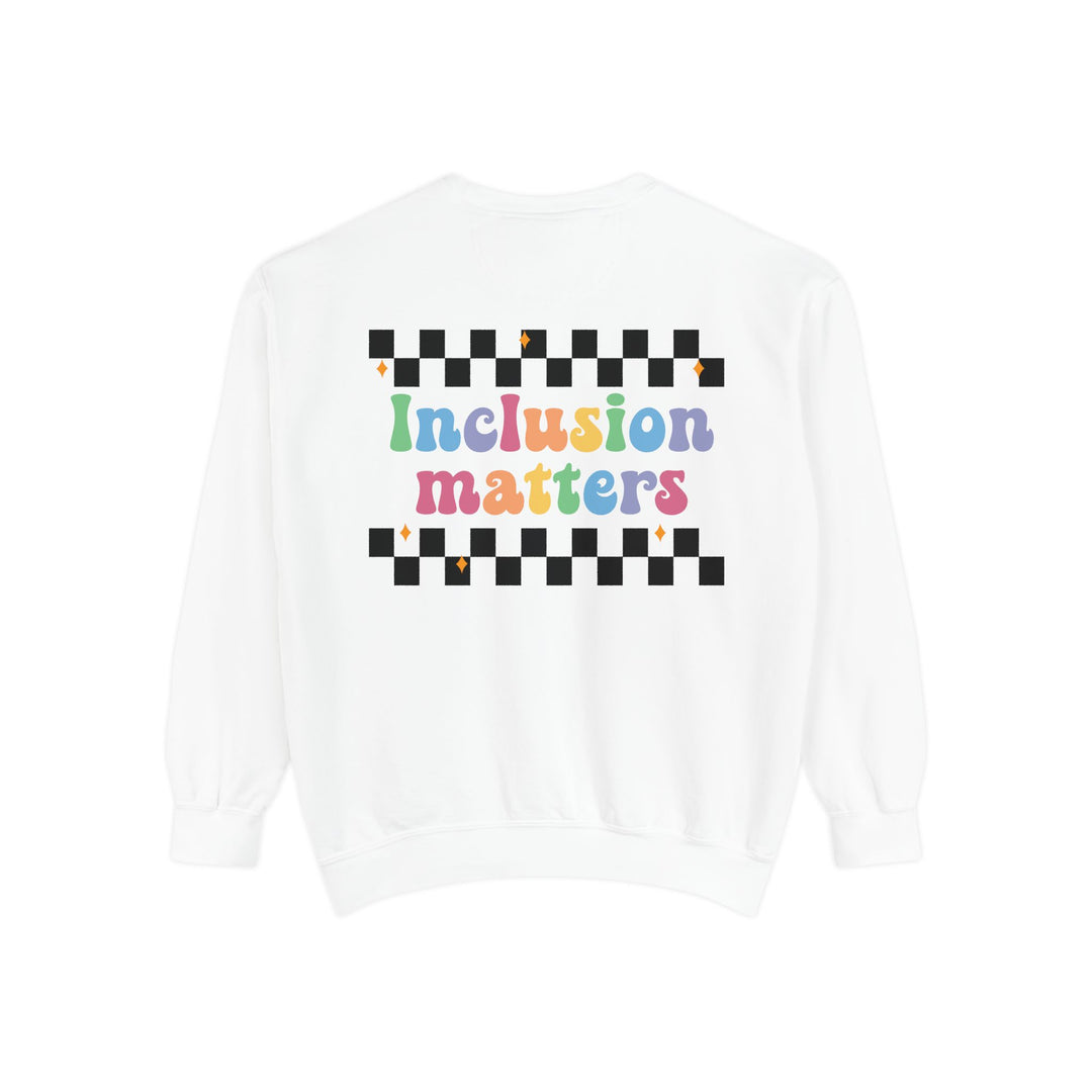 Adult Inclusion Matter Checkerboard Front and Back Comfort Colors Sweatshirt