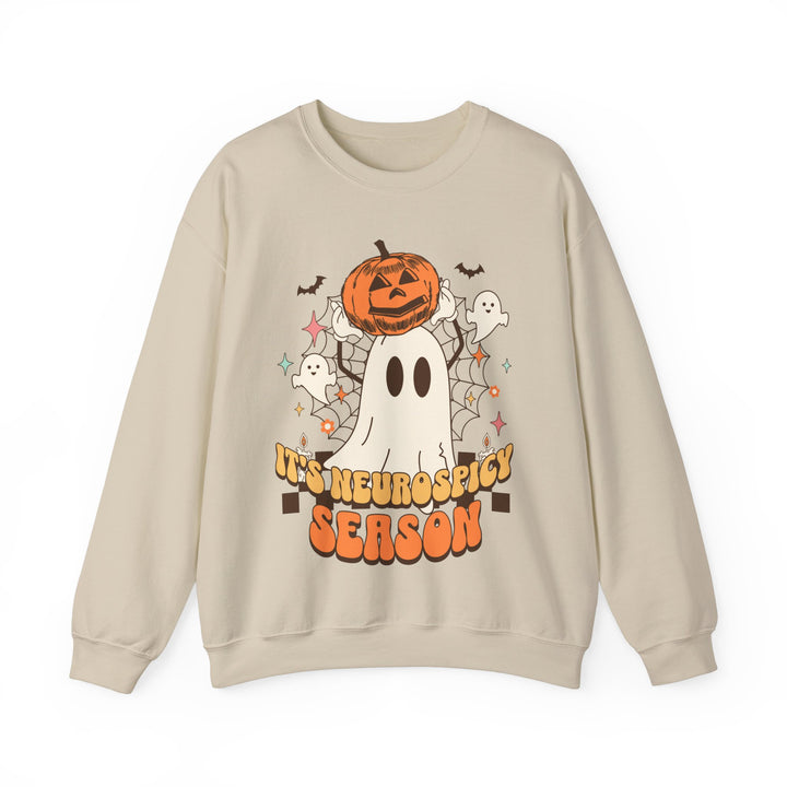 Adult Its Neurospicy Season Ghost and Pumpkin Sweatshirt