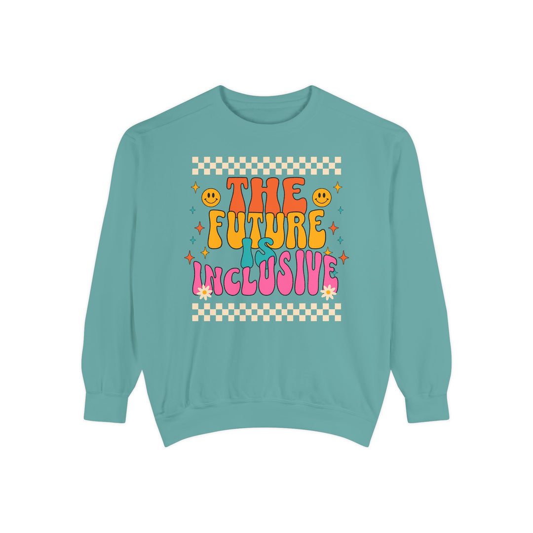 Adult Groovy The Future is Inclusive Comfort Colors Sweatshirt