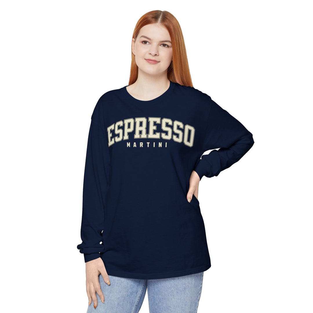 Espresso Martini Garment-dyed Long Sleeve T-Shirt