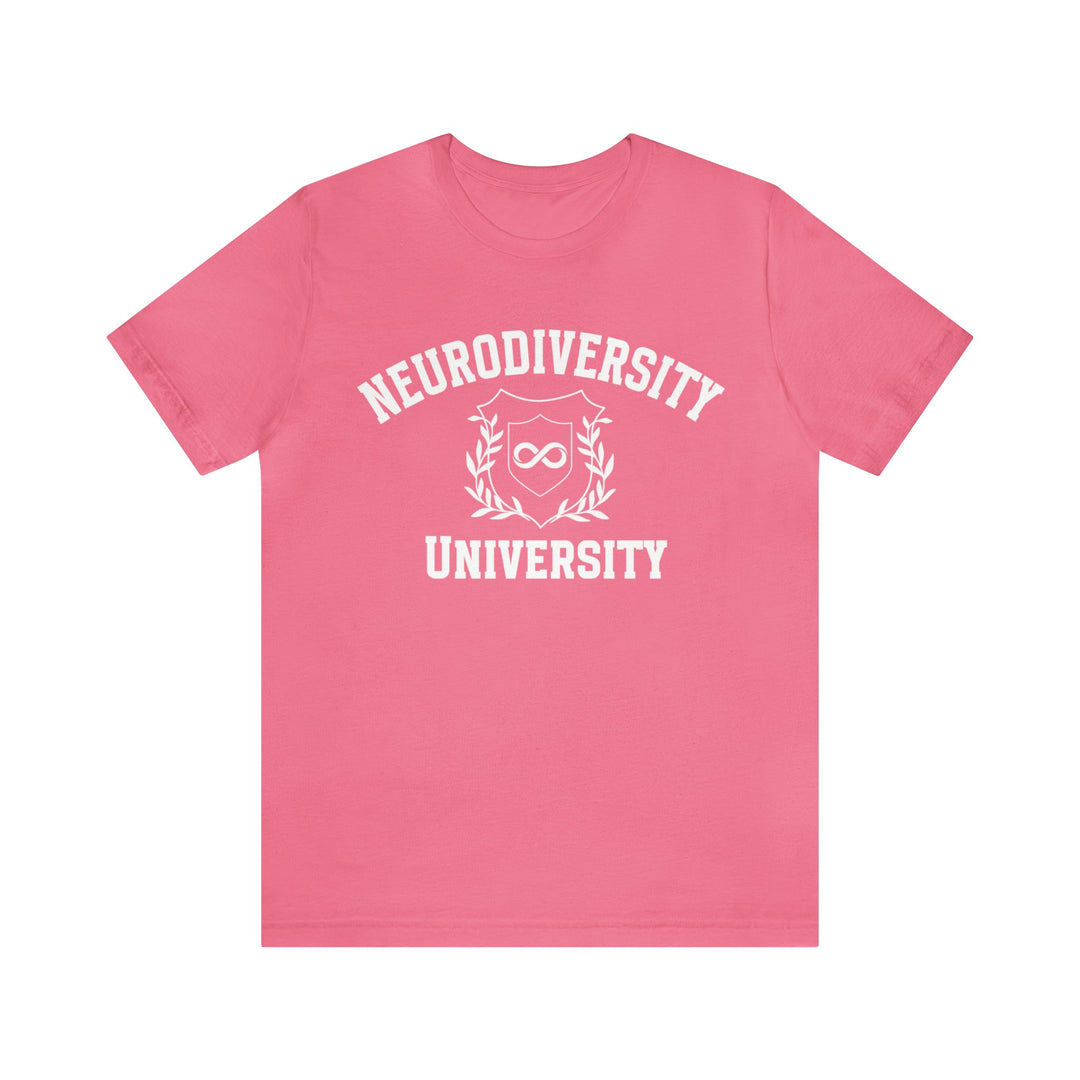 Adult Neurodiversity University Infinity Symbol White Text Tee