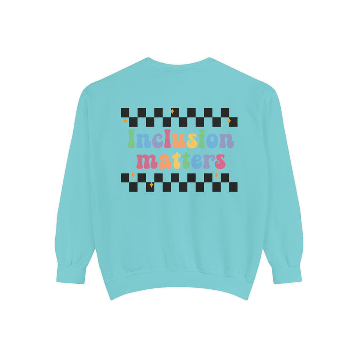 Adult Inclusion Matter Checkerboard Front and Back Comfort Colors Sweatshirt