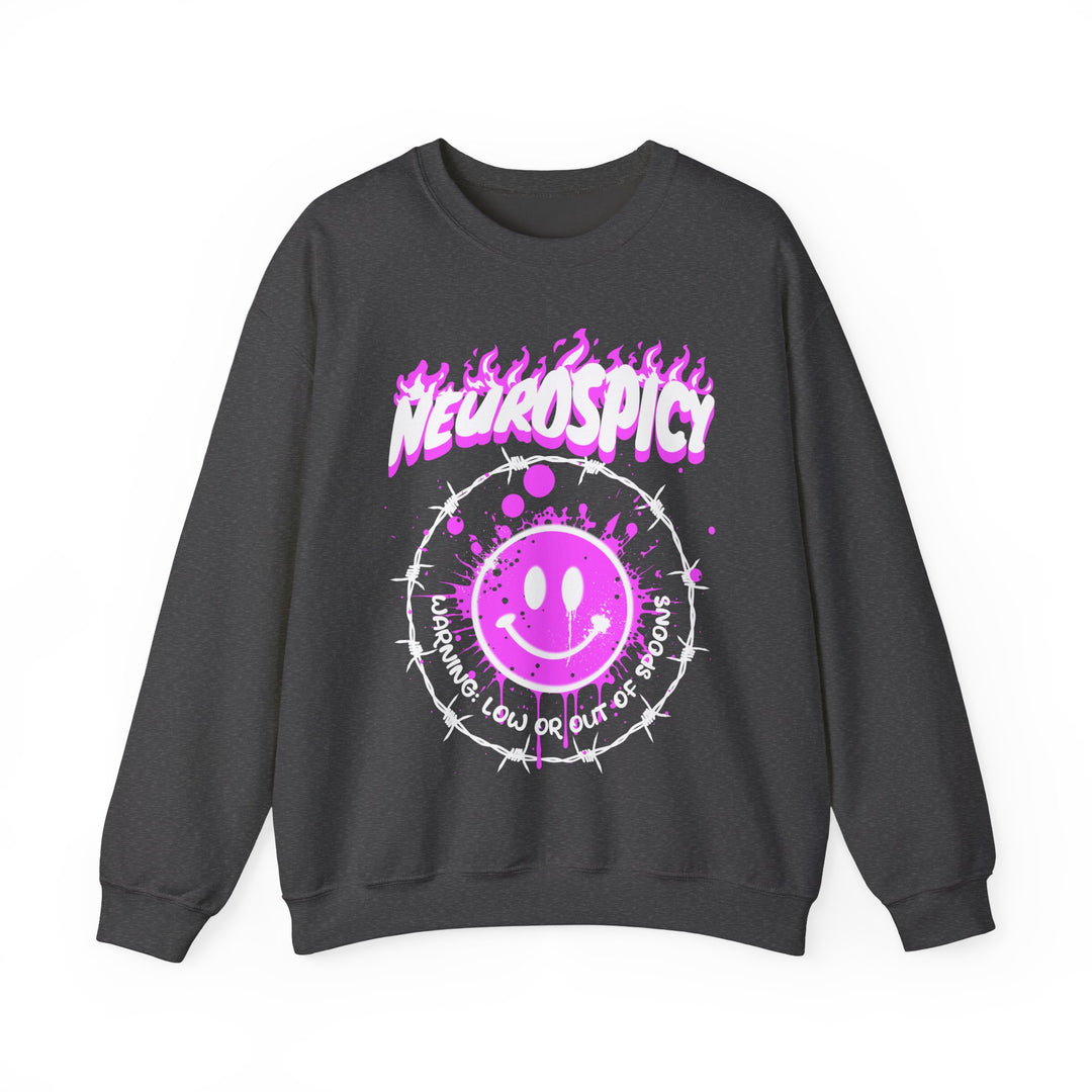 Adult NeuroSpicy Barbed Wire and Smiley Face Sweatshirt