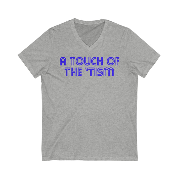 Adult Touch of the Tism Line Letters V-Neck Tee