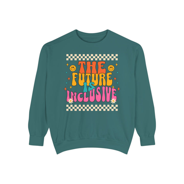 Adult Groovy The Future is Inclusive Comfort Colors Sweatshirt