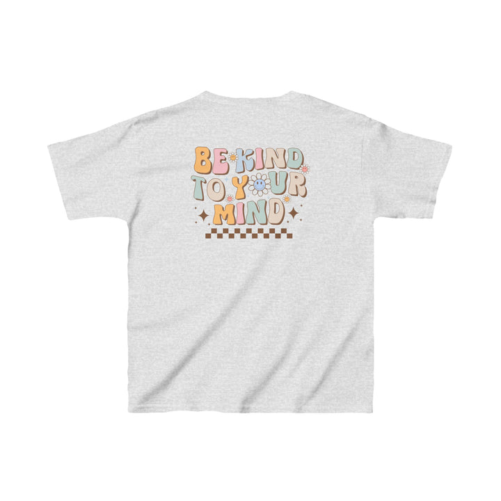 Kids Be Kind to Your Mind Smiling Daisy Front and Back Tee