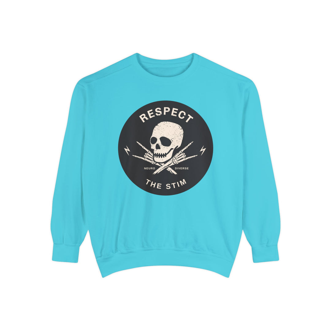 Adult Respect the Stim Skull Comfort Colors Sweatshirt