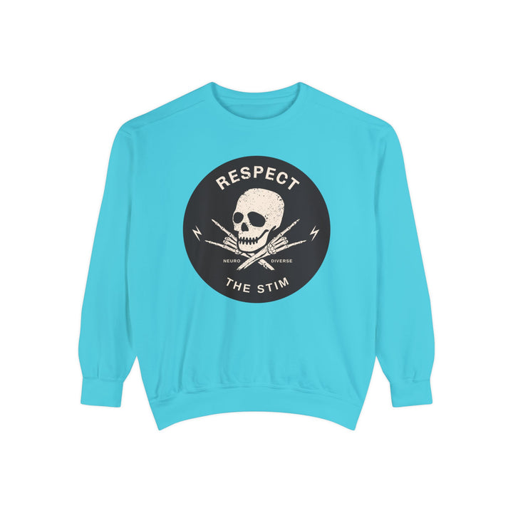 Adult Respect the Stim Skull Comfort Colors Sweatshirt