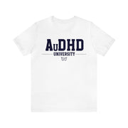 AuDHD University Butterfly Symbol Navy Blue Text Tee