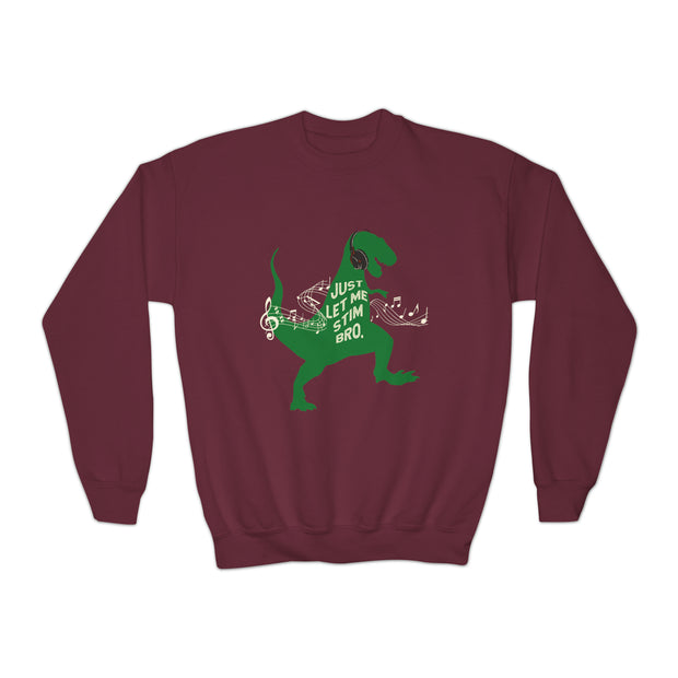 Kids T-Rex Just Let Me Stim Bro Sweatshirt