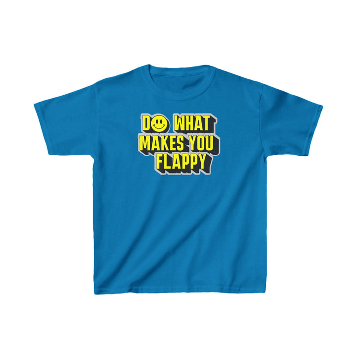 Kids Do What Makes You Flappy Yellow Letters Tee