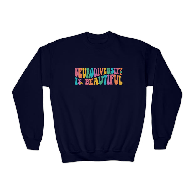 Kids Neurodiversity is Beautiful Groovy  Sweatshirt