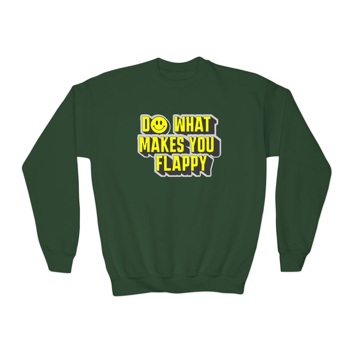 Kids Do What Makes You Flappy Yellow Letters Sweatshirt