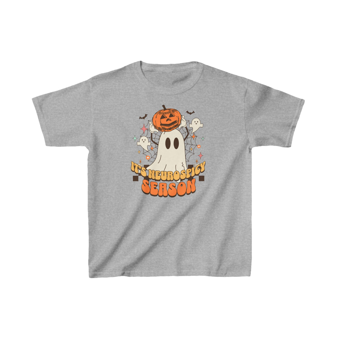 Kids Its Neurospicy Season Ghost and Pumpkin Tee