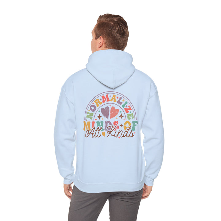 Adult Normalize  Minds of all Kinds Rainbow Front and Back Hoodie