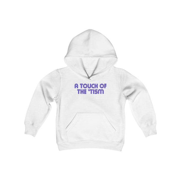 Kids Touch of the Tism Line Letters Blue Hoodie Sweatshirt