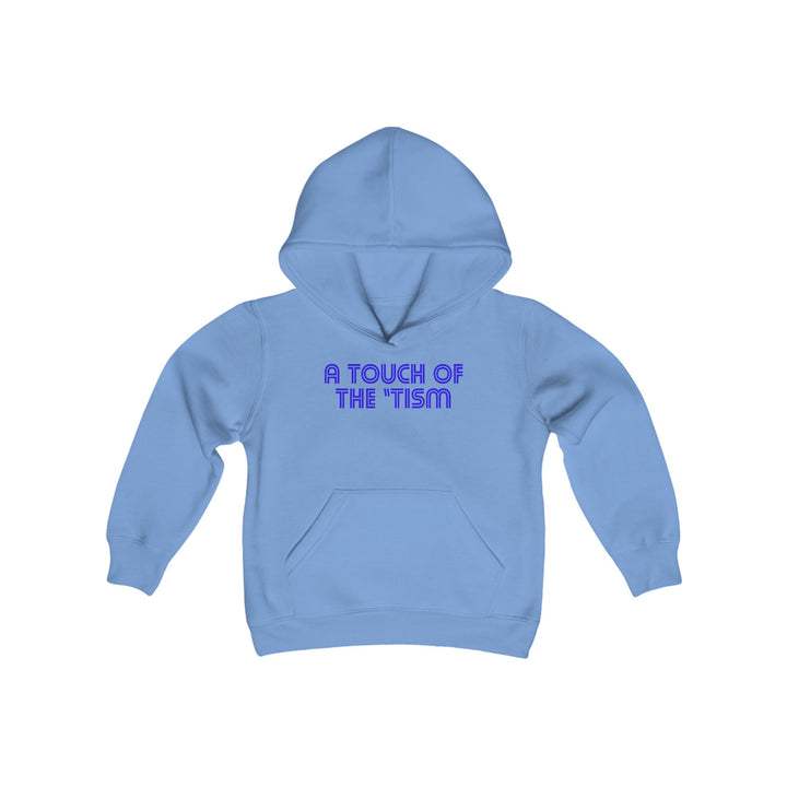 Kids Touch of the Tism Line Letters Blue Hoodie Sweatshirt