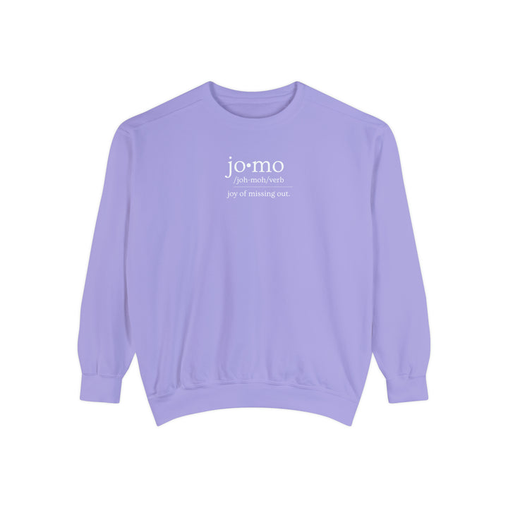 Comfort Colors JOMO Sweatshirt White Text