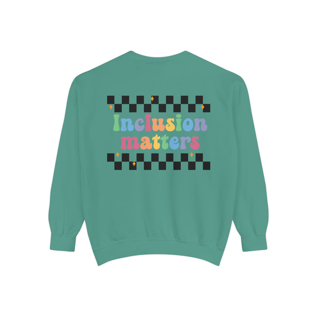 Adult Inclusion Matter Checkerboard Front and Back Comfort Colors Sweatshirt