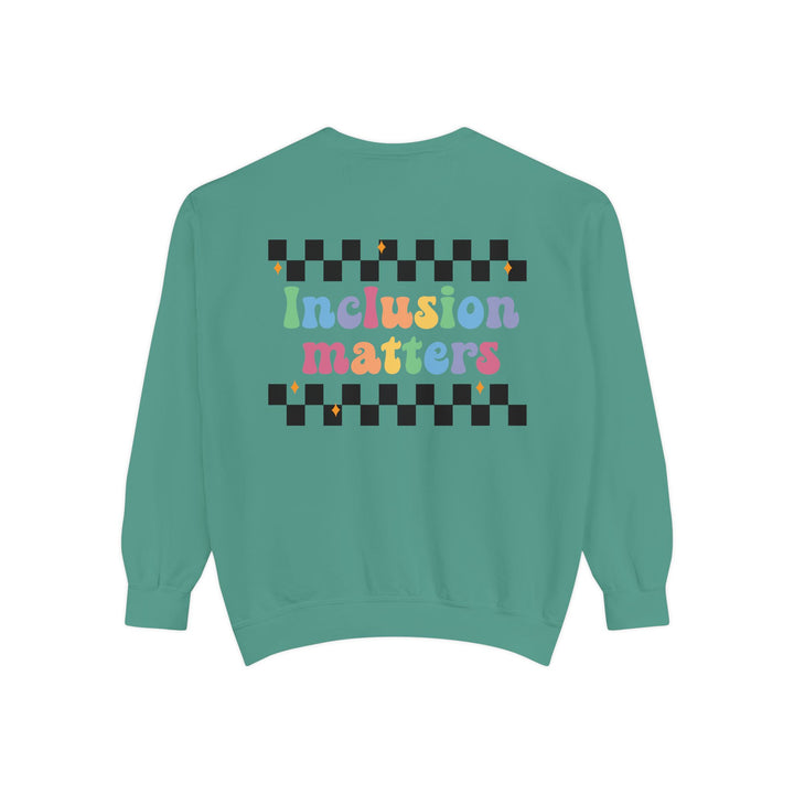 Adult Inclusion Matter Checkerboard Front and Back Comfort Colors Sweatshirt