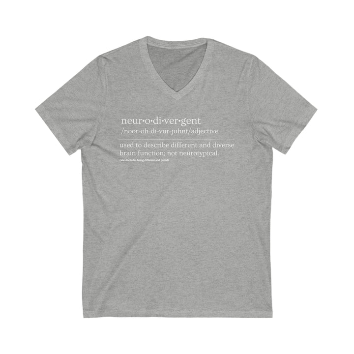 Neurodivergent Definition White Text V-Neck Tee