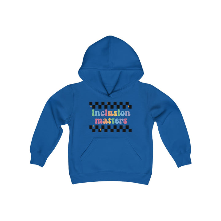 Kids Inclusion Matter Checkerboard Front and Back Hoodie Sweatshirt