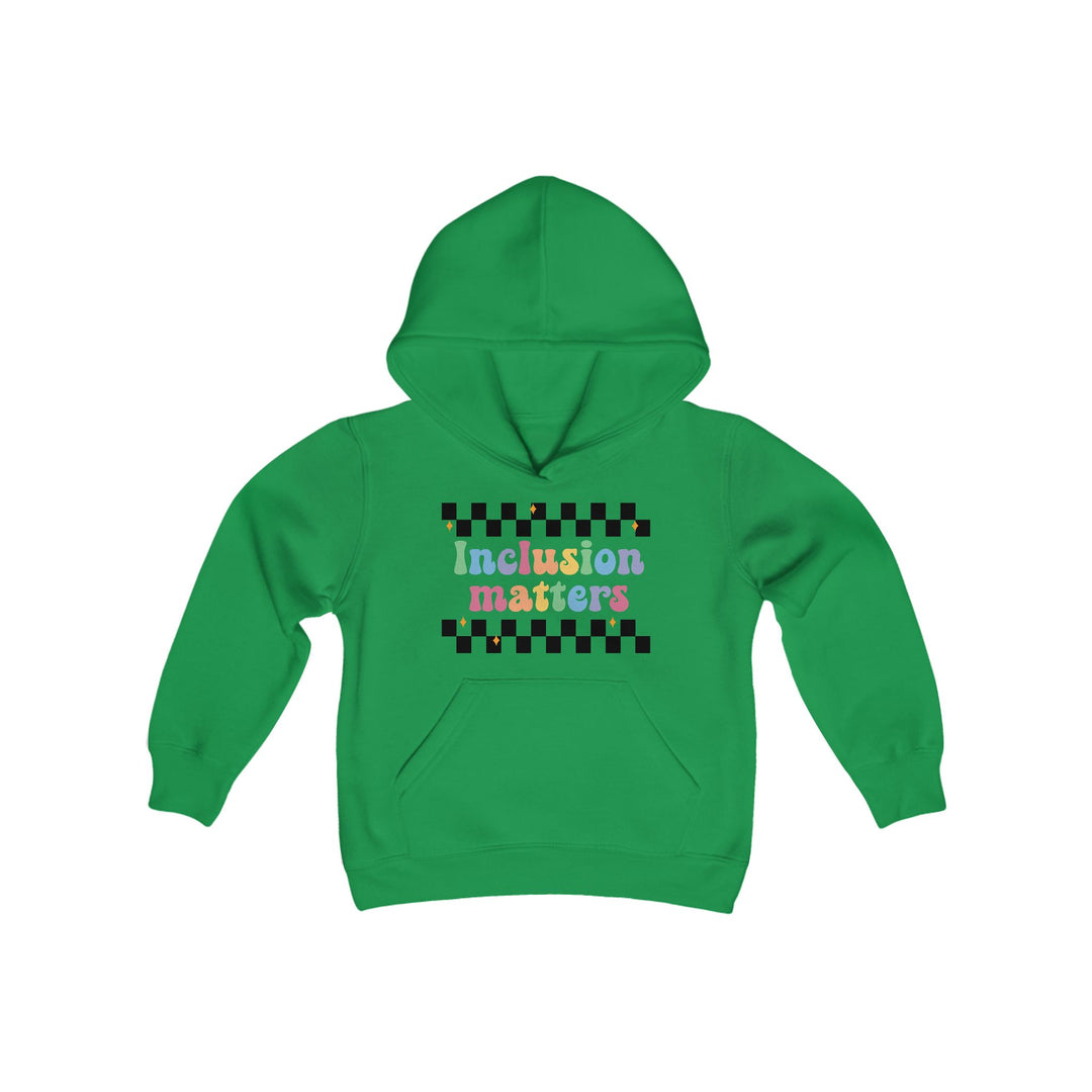 Kids Inclusion Matter Checkerboard Front and Back Hoodie Sweatshirt