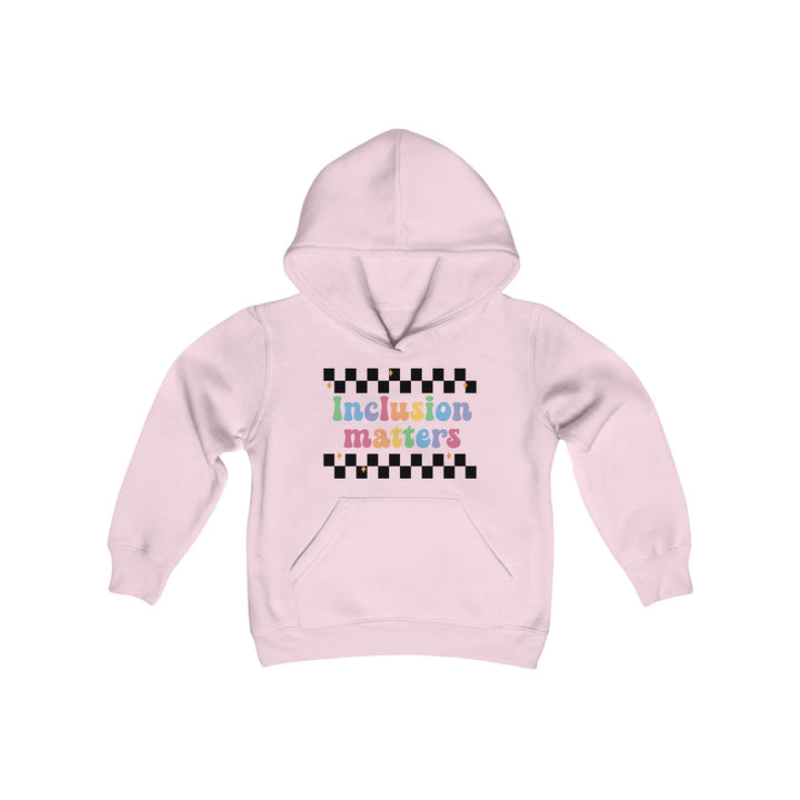 Kids Inclusion Matter Checkerboard Front and Back Hoodie Sweatshirt