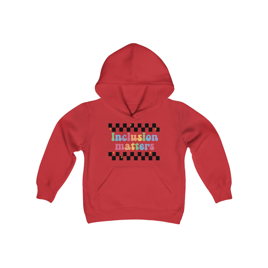 Kids Inclusion Matter Checkerboard Front and Back Hoodie Sweatshirt