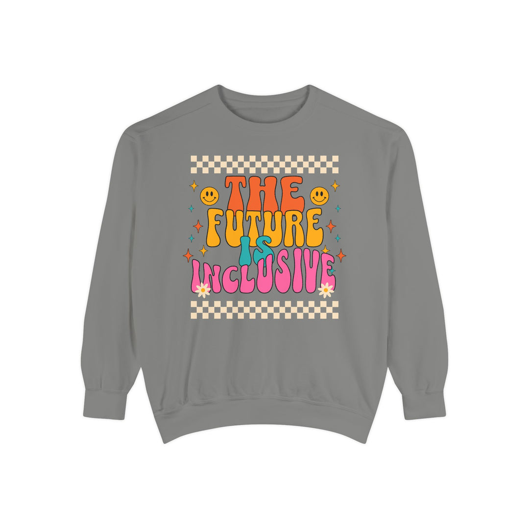 Adult Groovy The Future is Inclusive Comfort Colors Sweatshirt