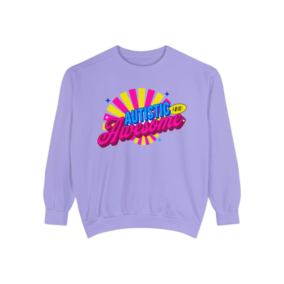 Adult Autistic and Awesome Comfort Colors Sweatshirt