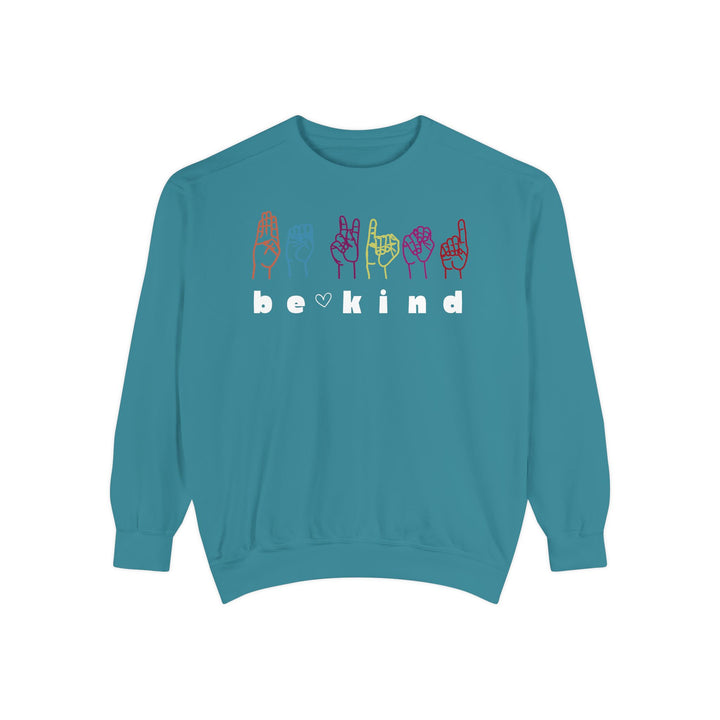 Adult Be Kind ASL Comfort Colors Sweatshirt