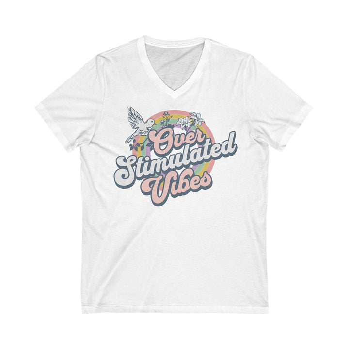 Adult Over Stimulated Vibes V-Neck Tee