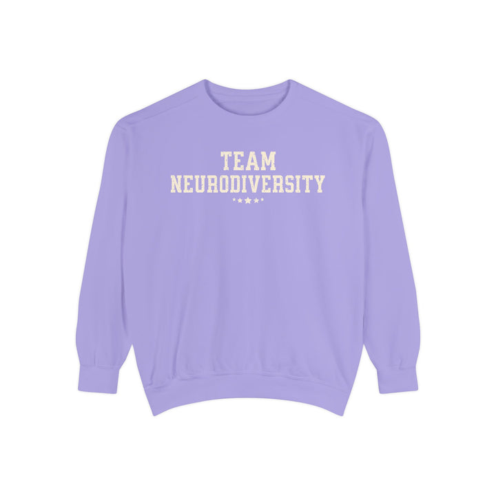 Adult Team Neurodiversity Distressed Comfort Colors Sweatshirt