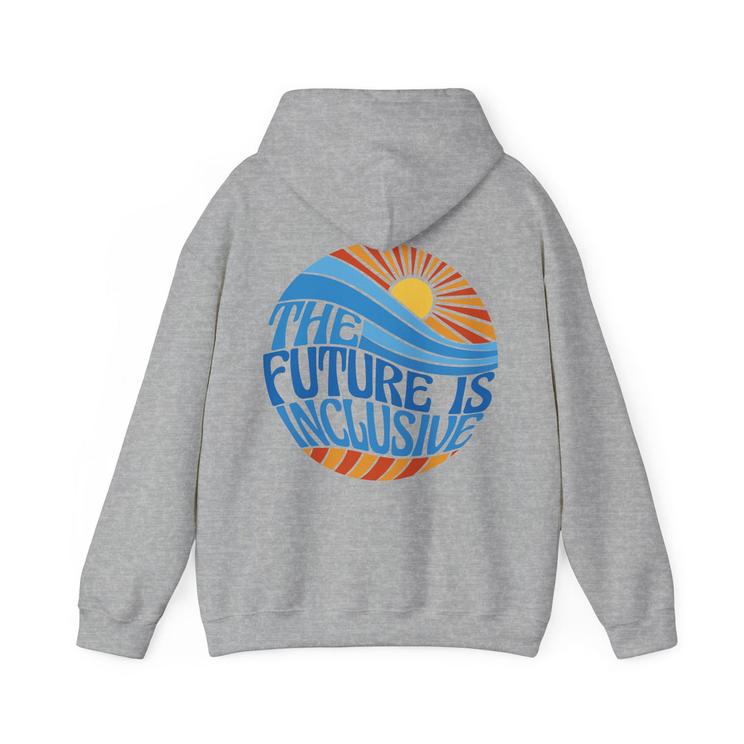 Adult The Future Is Inclusive Groovy Sun Front and Back Hoodie