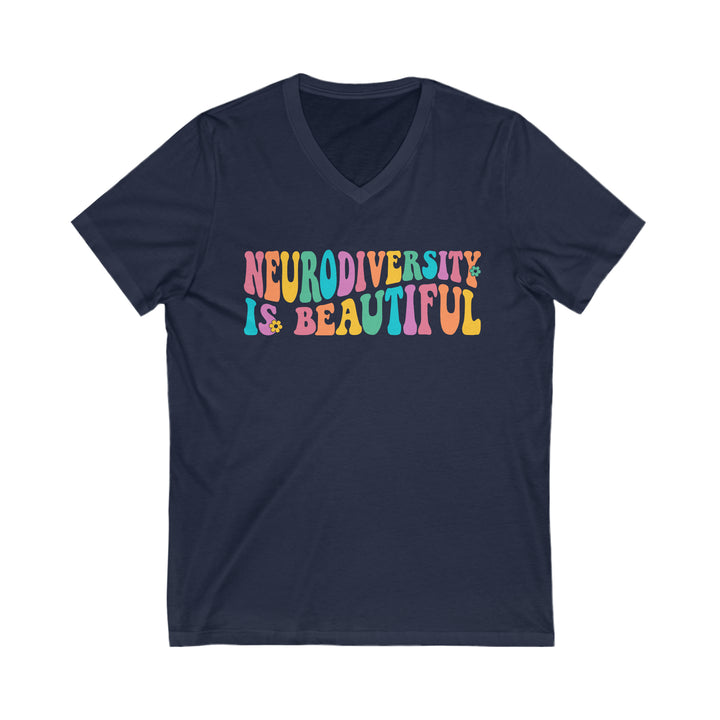 Neurodiversity is Beautiful Groovy V-Neck Tee