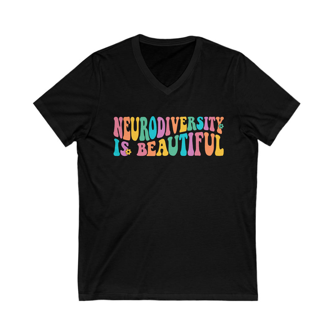 Neurodiversity is Beautiful Groovy V-Neck Tee