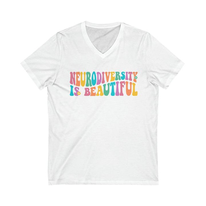 Neurodiversity is Beautiful Groovy V-Neck Tee