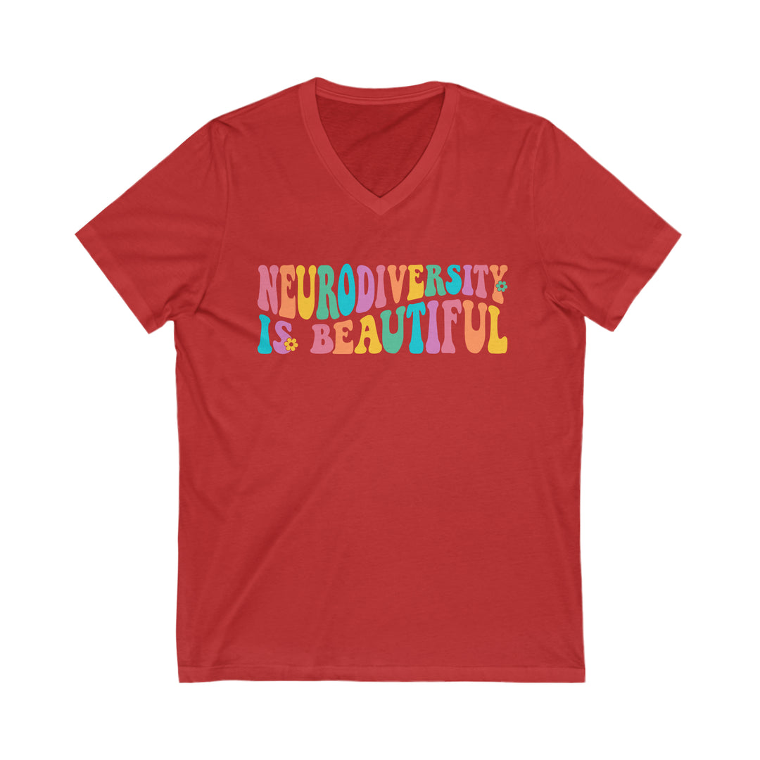 Neurodiversity is Beautiful Groovy V-Neck Tee